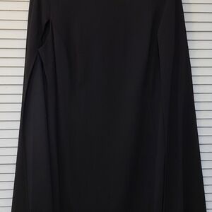 Calvin Klein Black Short Sleeve/cape Dress